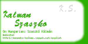 kalman szaszko business card